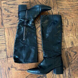 Miu Miu Black Leather Boots: Size 7